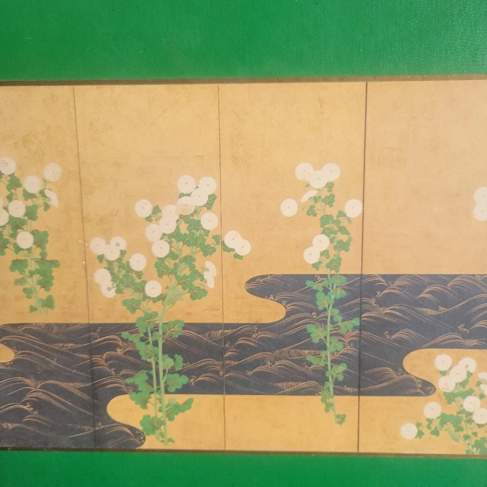 Chrysanthemums By A Stream Vintage File Folder Box Holder Vintage Oriental